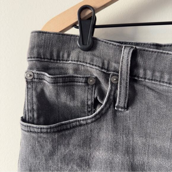 Madewell Classic Straight Jean Gray Jeans denim raw hem zip button pockets EUC - Picture 3 of 12